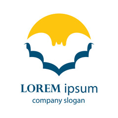 flying bat logo design flapping wings