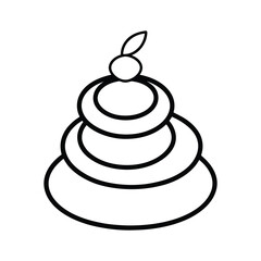 cake with cherry vector illustration