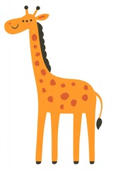 Cute Cartoon Giraffe Illustration  African Animal Design