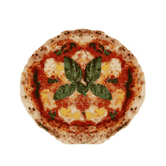 Neapolitan-style pizza vector illustration PNG. Realistic pizza art on a transparent background