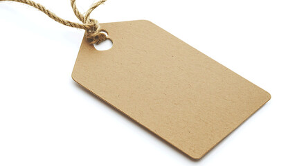 A brown tag with a hole in the middle