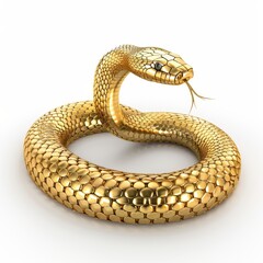 Fototapeta premium Golden snake sculpture studio 3d art artistic environment close-up creativity
