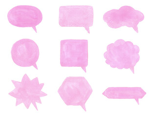 吹き出し　絵の具　インク　水彩　アナログ　ピンク
