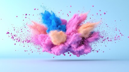 Naklejka premium Colorful Holi Celebration with Powder and Pichkari Design Illustration