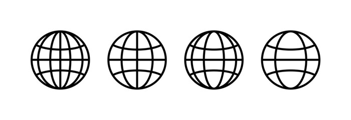 Globe icon set. Collection www symbol, Web icon.
