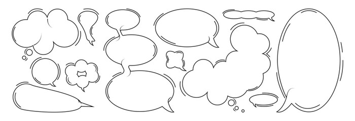 Fototapeta premium Bubbles for text of various creative shapes. Tip, speech bubble.