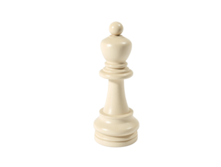 White chess bishop isolated on transparent background, chess piece, chess game, board game	