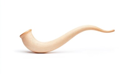 Elegant wooden pipe showcasing smooth curves on a clean white background, ideal for art display