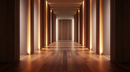 Long corridor in a modern office building.