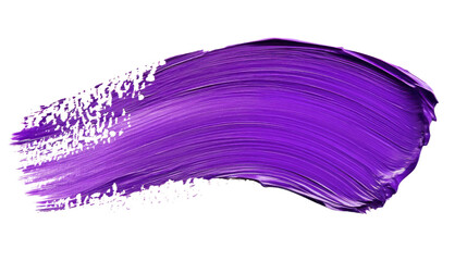 Purple paint brush stroke on transparent background