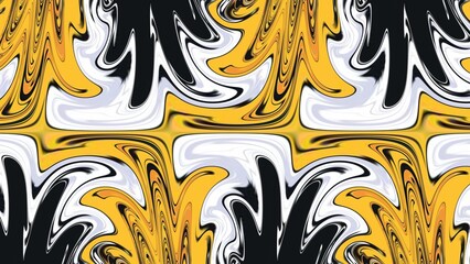 Abstract Fluid Art with Vibrant Yellow and Purple Swirls. Background Stock Photo