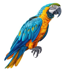 Fototapeta premium Parrot isolated on transparent background. PNG. Generated AI