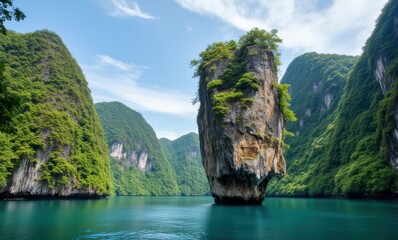 Majestic limestone karst in a serene landscape