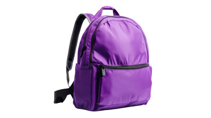 Naklejka premium Purple backpack isolated on transparent background for back to school concepts