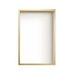 Obraz premium blank gold frame with transparency background, perfect for displaying artwork or photographs. Ideal for home decor or gallery settings