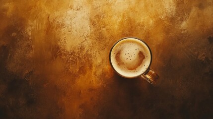 A Glass of Coffee on a Brown Surface