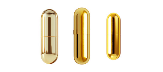 Naklejka premium gold capsule bottle white background