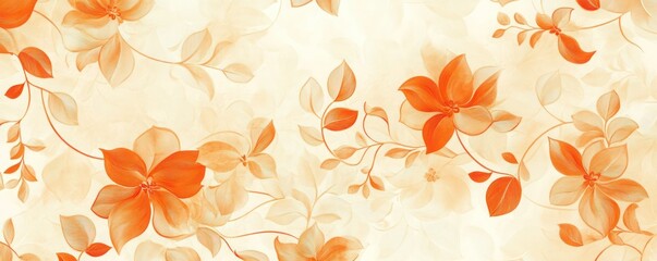 Faded Orange and Cream Floral Patterns in Smooth Abstract Flow