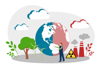 The concept of ecological disaster, green energy, nuclear energy and nature protection