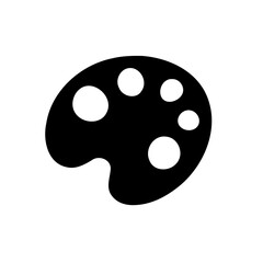 Simple black and white painting palette icon design
