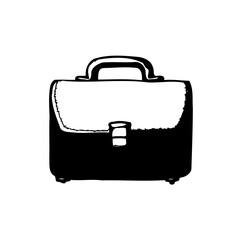 Black and white business briefcase illustration
