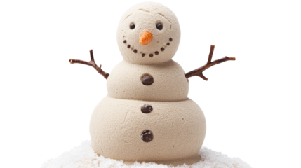 Snowman made of sand