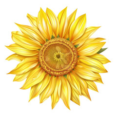 Fototapeta premium vibrant sunflower with bright yellow petals and textured center, symbolizing warmth and positivity. Perfect for nature themed designs