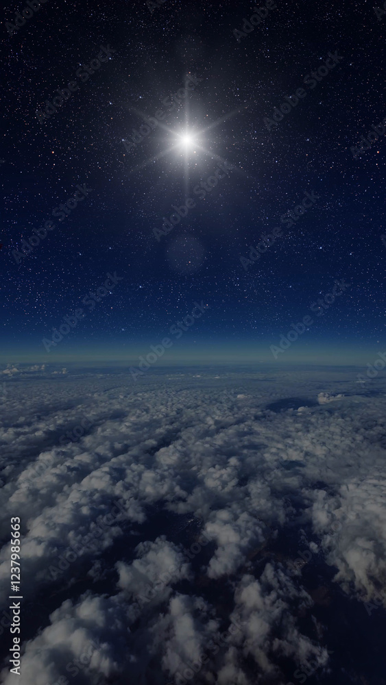 Wall mural the night sky moves behind the stars