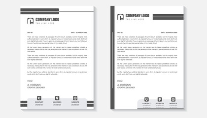 Corporate Modern design letterhead template with Black colors. creative modern letterhead design template for your project. corporate modern letterhead design template.