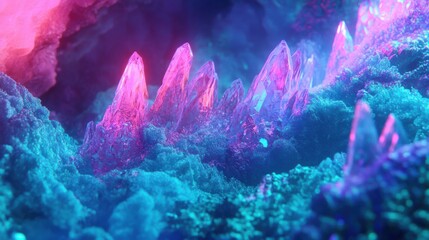 Obraz premium A_luminous_background_with_bright_cyan_and_neon