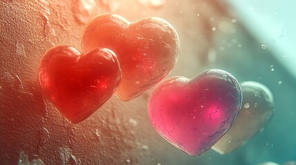 Fototapeta premium Abstract Romantic Hearts in Soft Light for Valentine Decorations