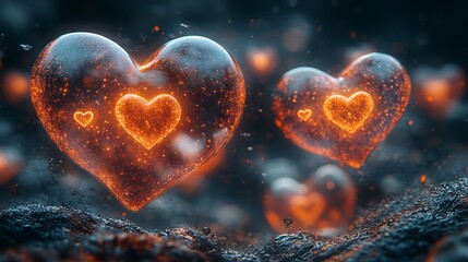 Abstract Romantic Hearts for Valentine's Day Celebration Art