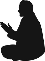 Muslim Activity Silhouette Decoration For Templet Element Design