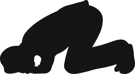 Muslim Activity Silhouette Decoration For Templet Element Design