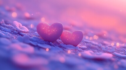 Fototapeta premium Soft Focus Hearts on Abstract Background for Romantic Design