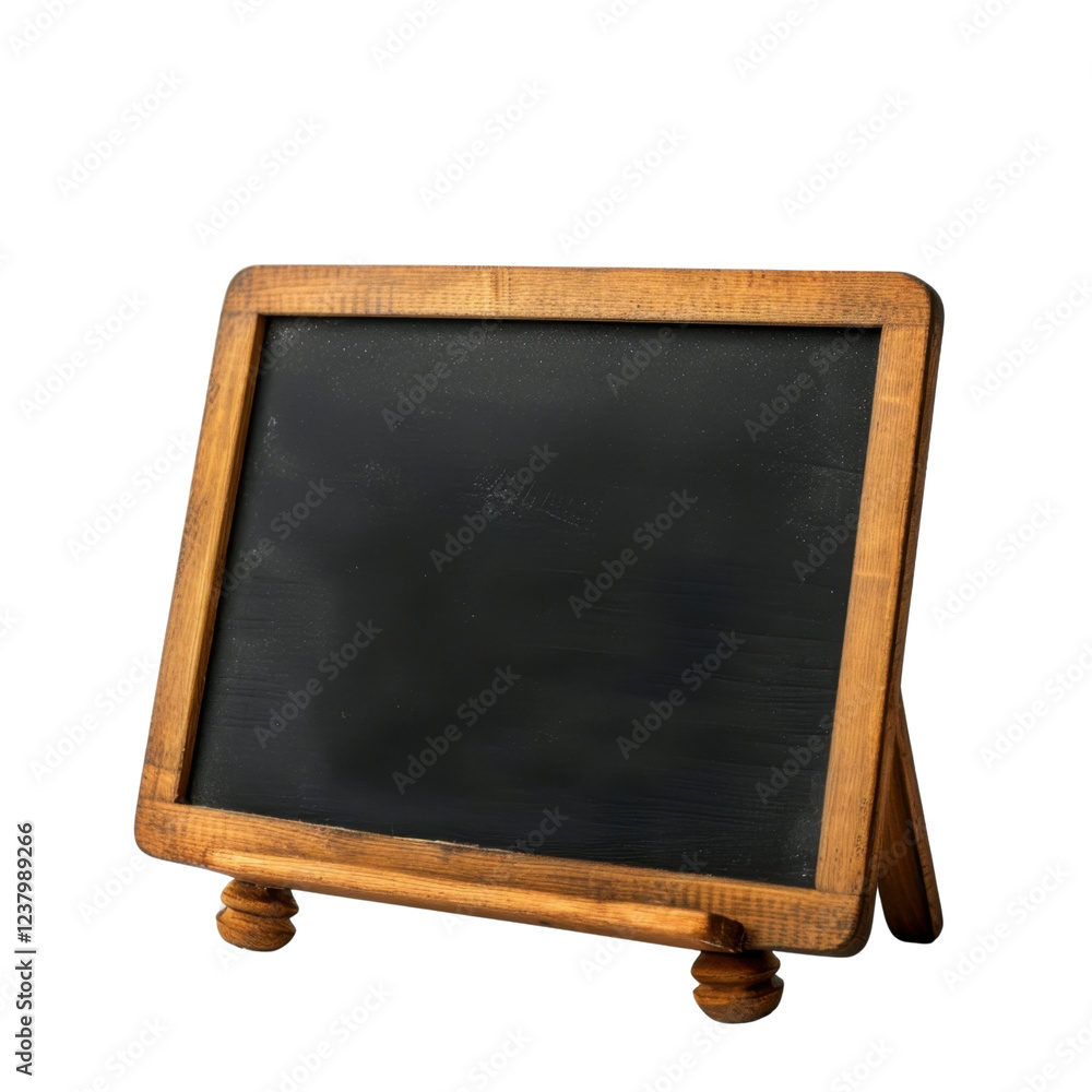 Poster wooden chalkboard with rustic frame, perfect for displaying messages or menus. ideal for cafes, rest