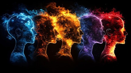 intelligence cognitive optimization concept. Advanced AI scanning human emotions image