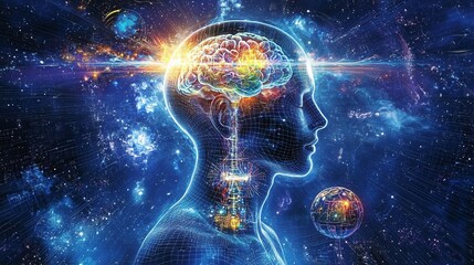 intelligence cognitive optimization concept. AI subconscious mind optimization image