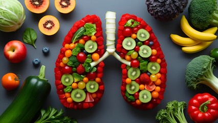 Surreal Fruit & Vegetable Lungs: Unique Anatomical Art