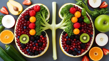 Fruit & Vegetable Kidney: Creative Anatomy Illustration