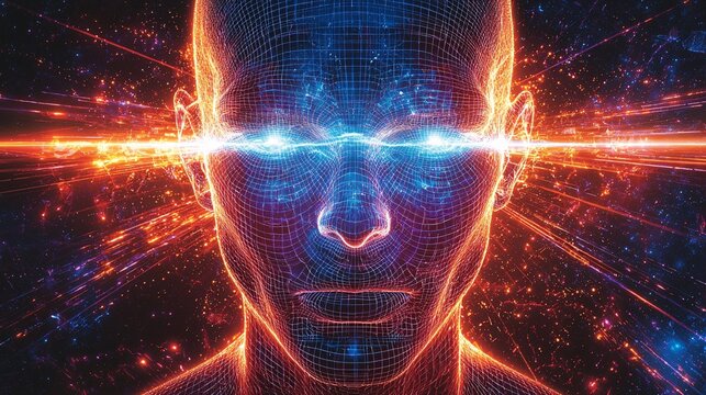 intelligence cognitive optimization concept. Brainwave synchronization technology image