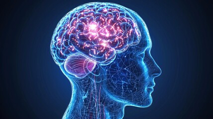 intelligence cognitive optimization concept. Cybernetic neural enhancements image