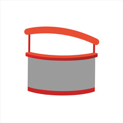 Curved Bar Counter Icon Vector Illustration on White Background