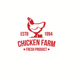 Chicken farm logo template