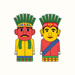 Illustration of ondel-ondel, the mascot of Jakarta City