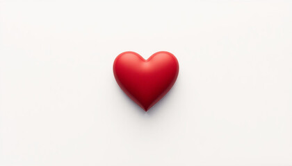 Obraz premium red heart on white background