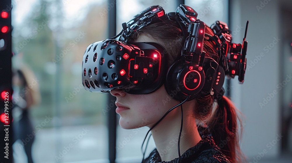 Poster intelligence cognitive optimization concept. virtual reality cognitive training image
