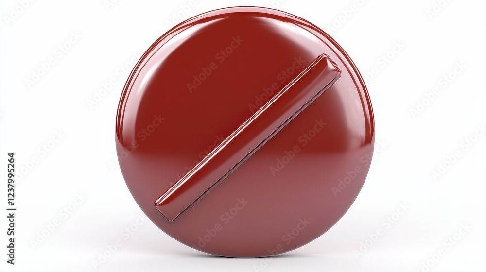 Poster large red round object with horizontal line feature