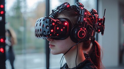 intelligence cognitive optimization concept. Virtual reality cognitive training image