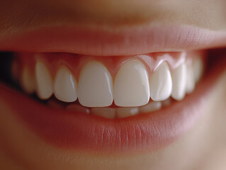 Fototapeta premium Smile radiates beauty and confidence with perfect white teeth in cinematic close-up showcasing dental aesthetics and symmetry